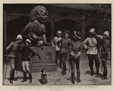 East and West, A Group of Officers at the Gate of the Forbidden City, Peking by Gordon Frederick Browne